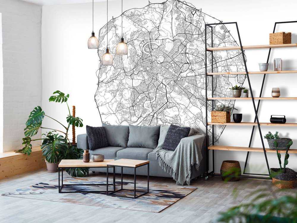 Plattegrond van Rome, wit