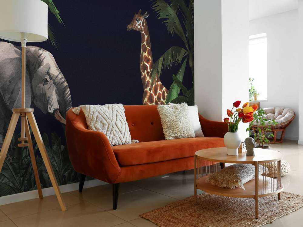 Jungle animals at night