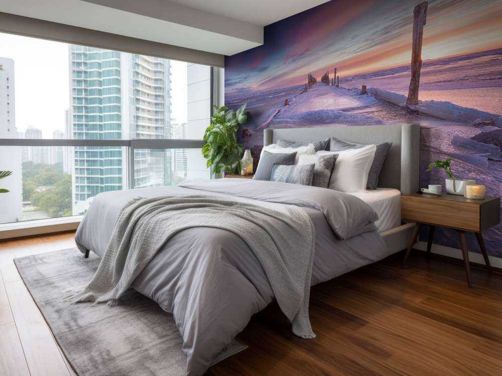 Heads of poles on the frozen Baltic Sea