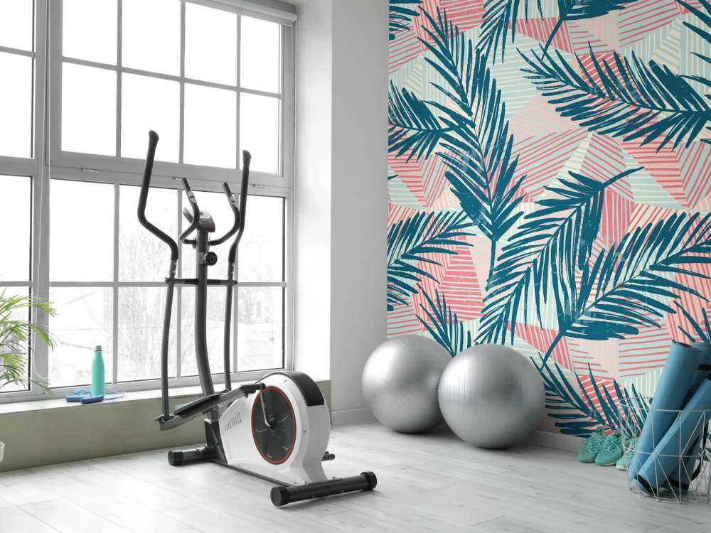 Abstract palm leaves