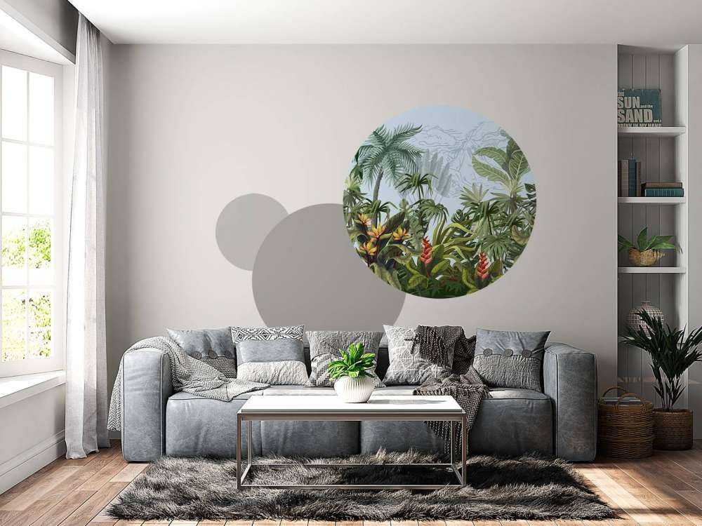 Jungle trees and flowers