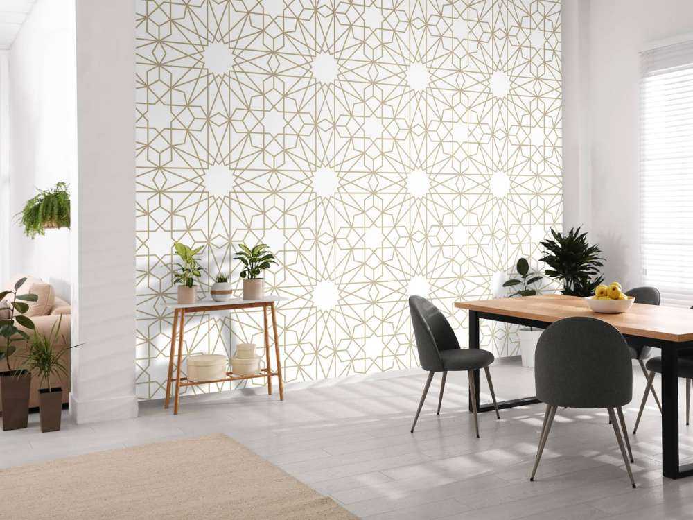Geometric flowers, white