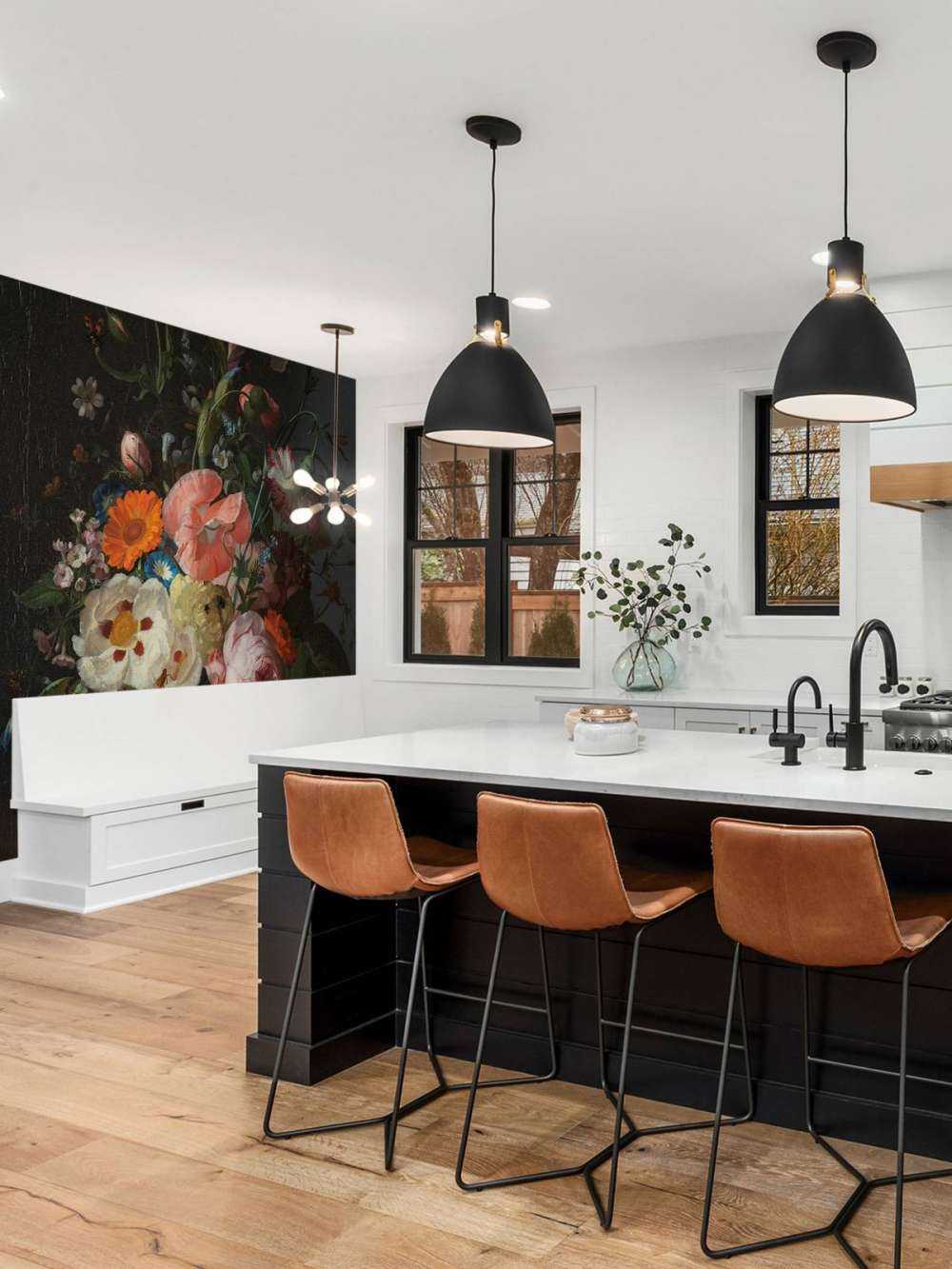 Still life with flowers on a marble tabletop