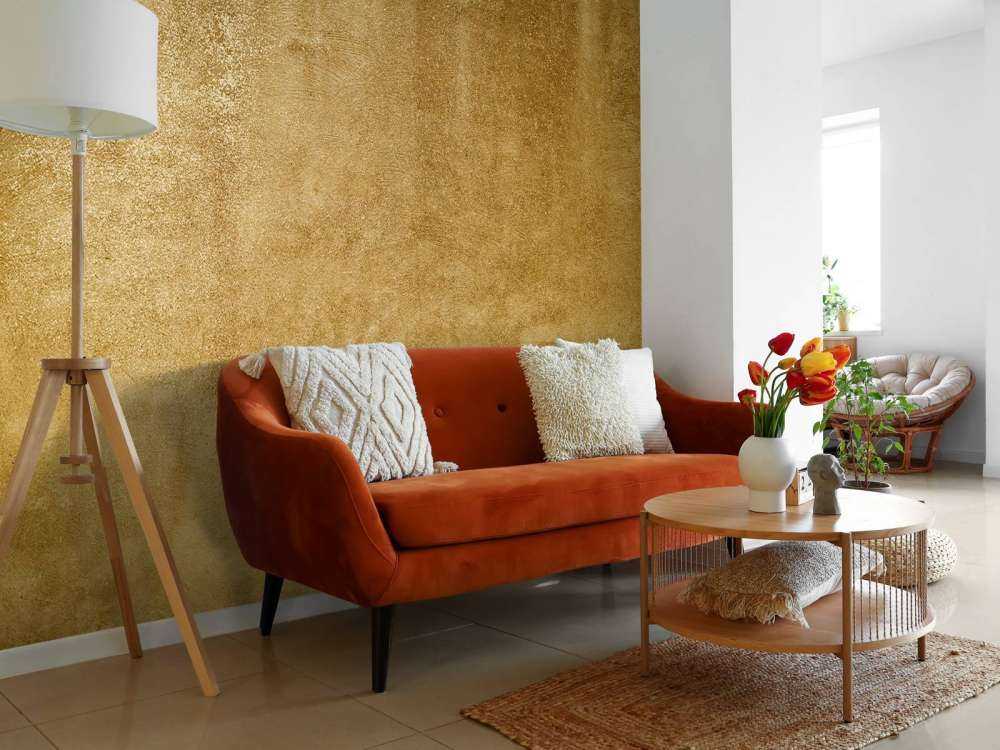 Ochre yellow concrete