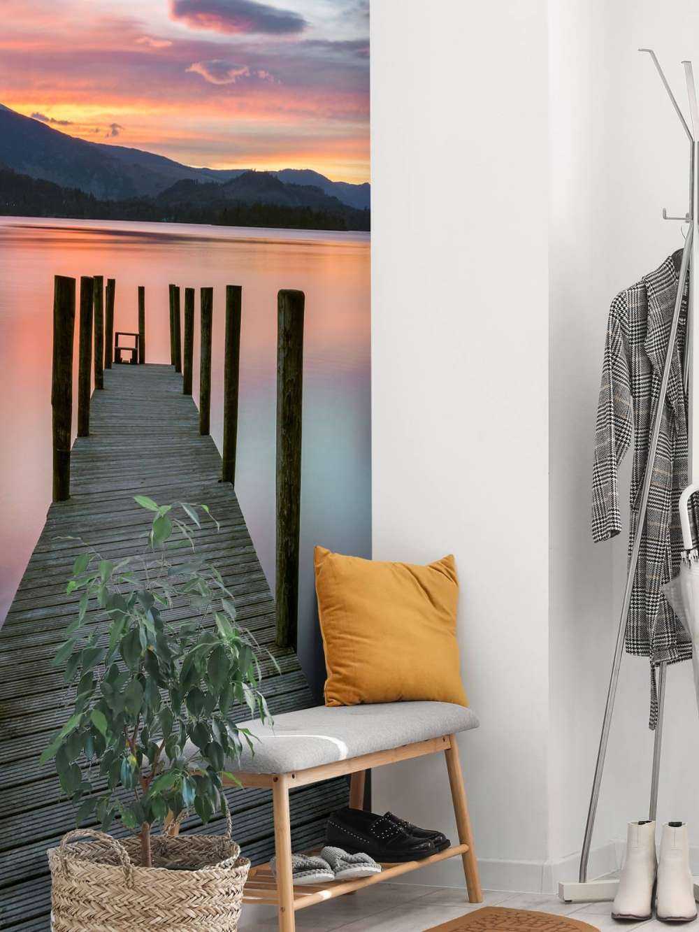 Scaffolding at pink sunset