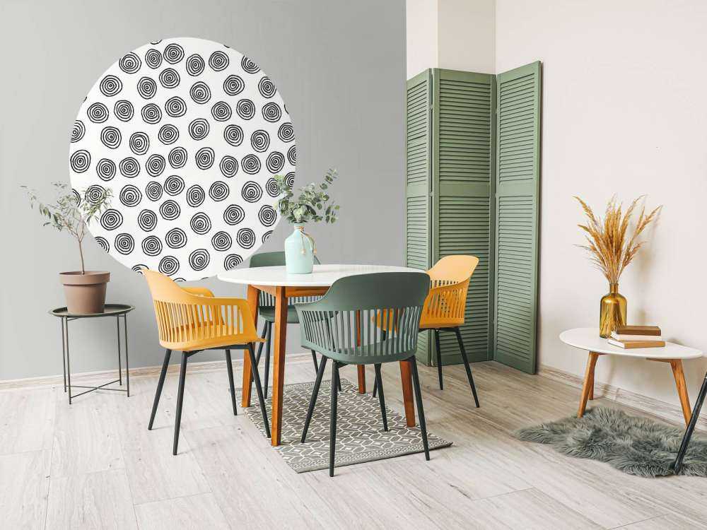 Abstract circles in black and white