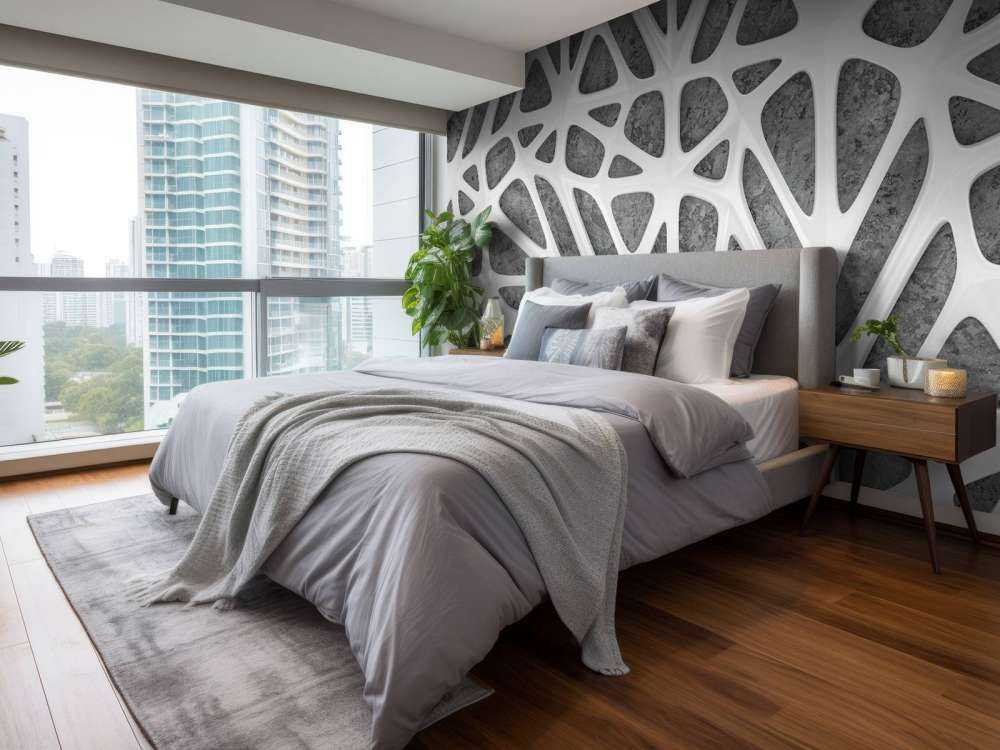 White pattern on concrete