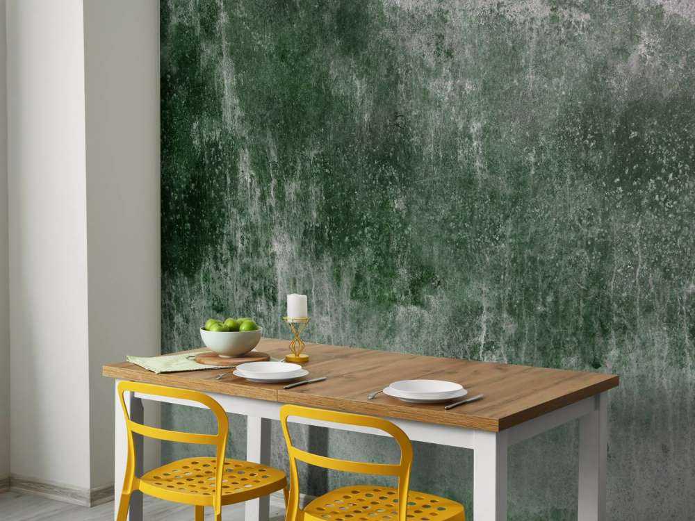 Old weathered green wall