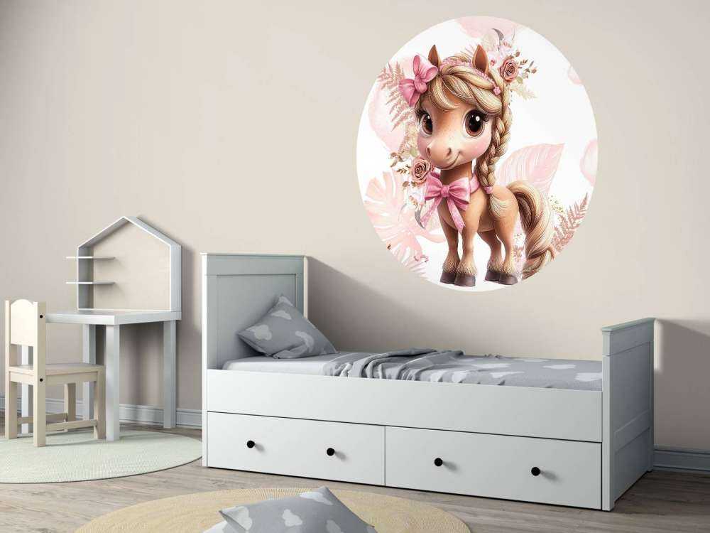 Elegant pony with pink bow