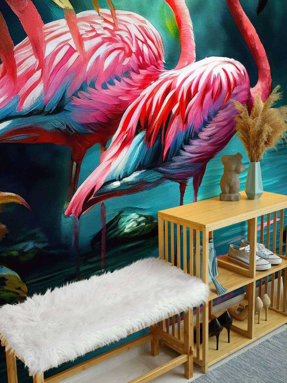 Velvet Pink Flamingo Duo