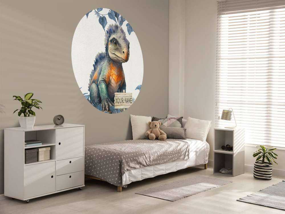 Baby ankylosaurus in the blue jungle