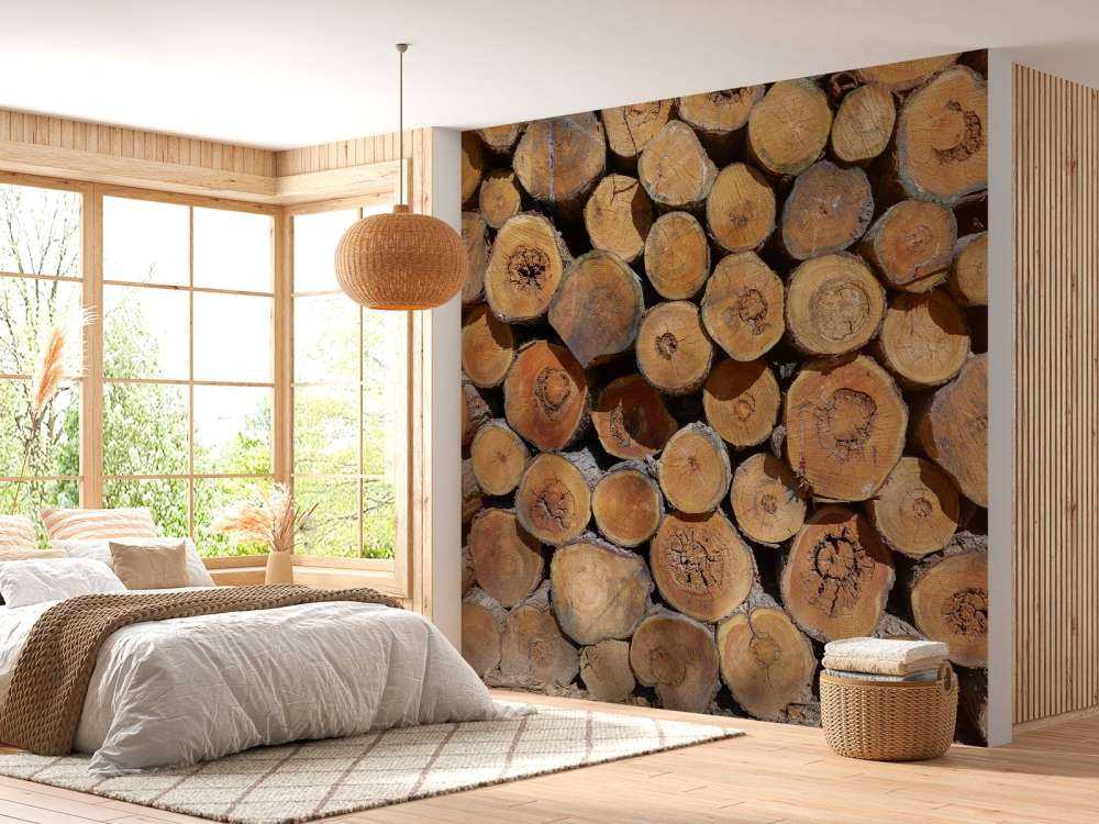 Pile of tree trunks