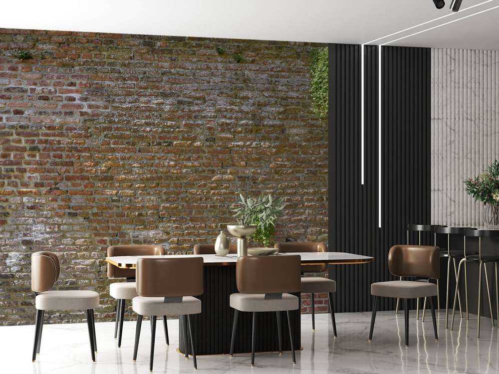 Old stone city wall with plants