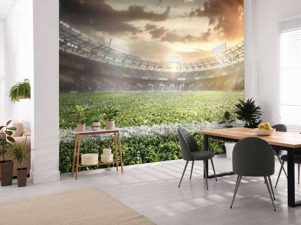 Stadium with artificial turf