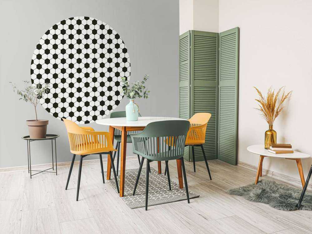 Black and white geometric polygons