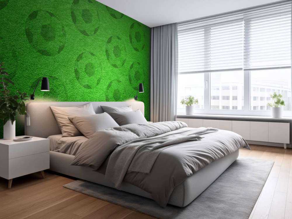 Playing soccer on grass