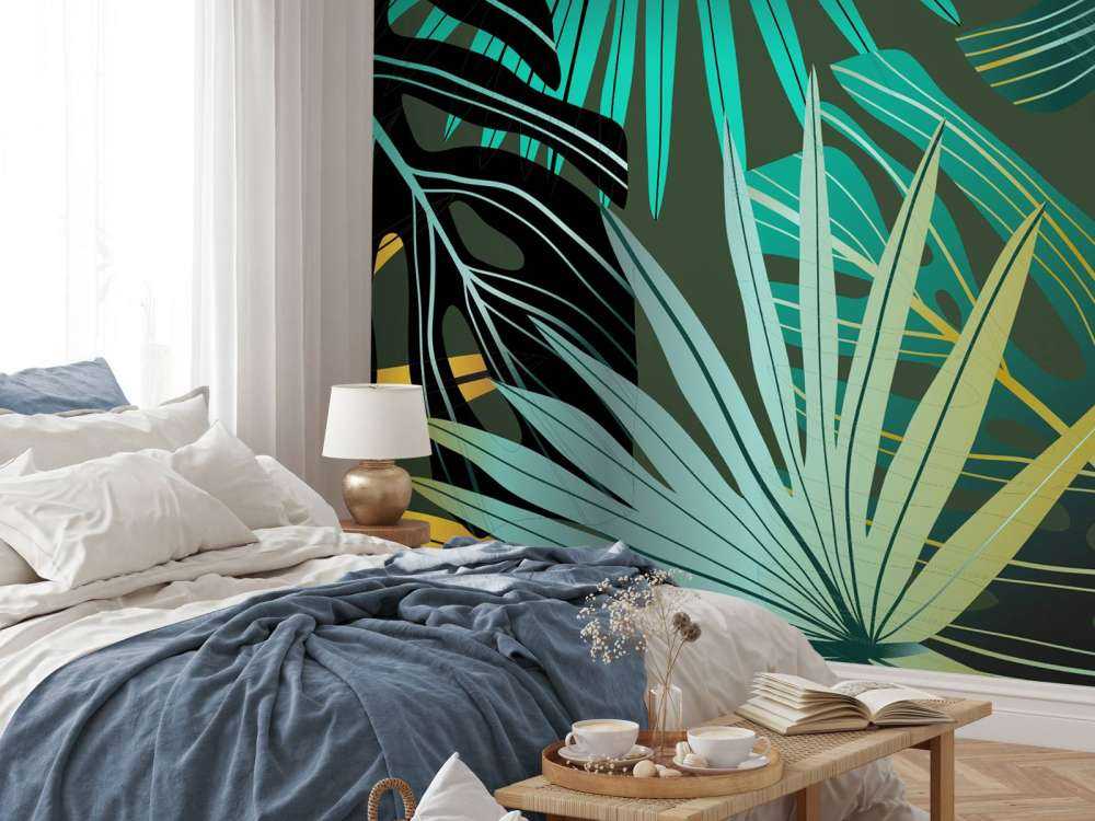 Panorama tropical leaves