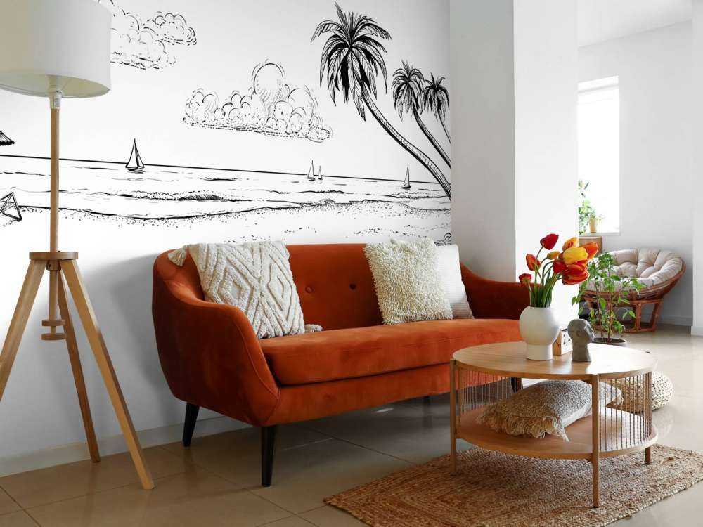 Beach in black and white