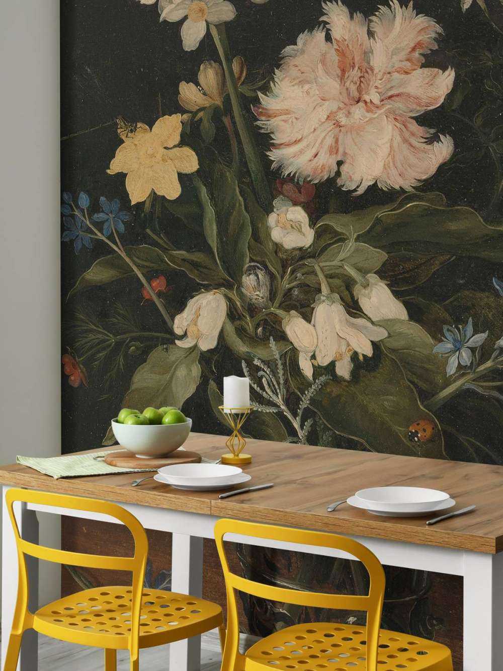 Still life with flowers in a glass