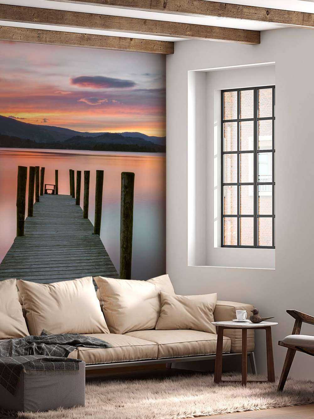 Scaffolding at pink sunset