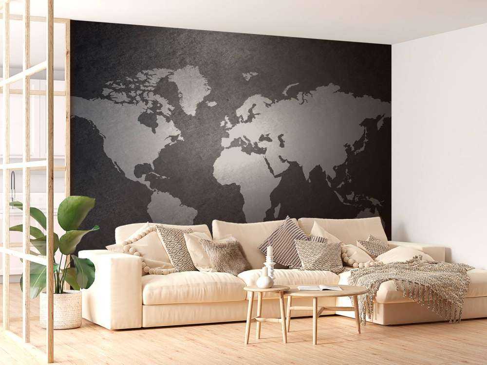 World map light grey