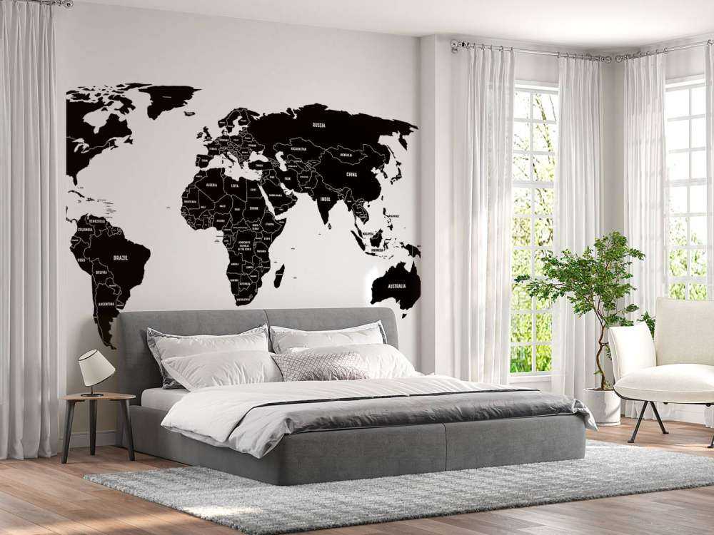 Black world map