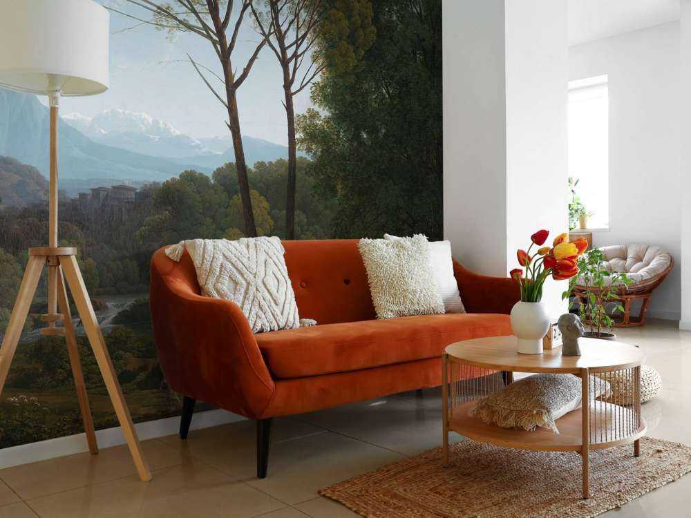 Italian landscape with pine trees