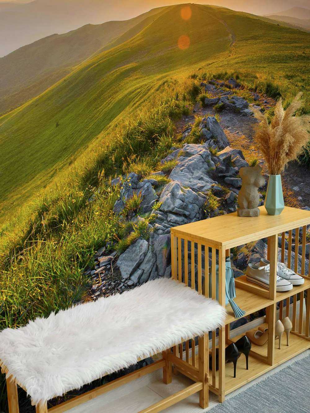 Sunset in a mountainous landscape