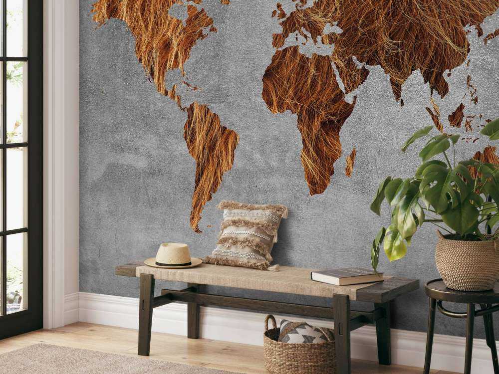 World map with texture