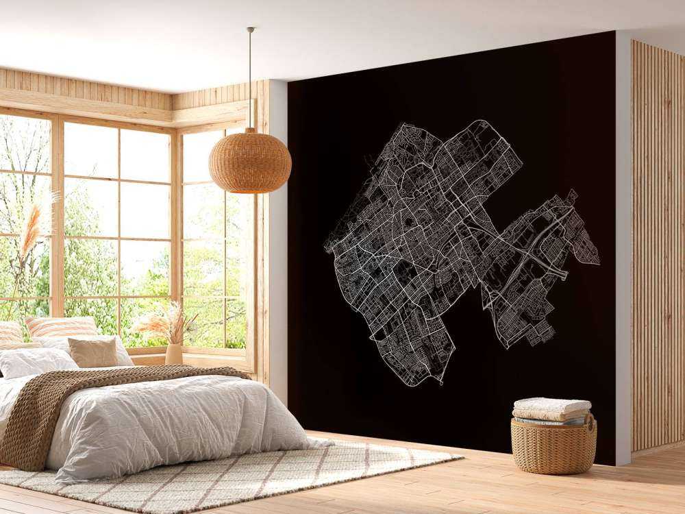 Map of The Hague, black