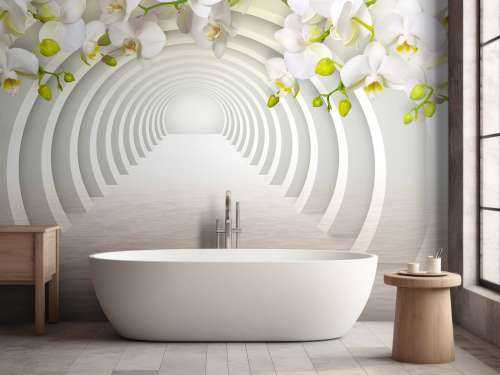 Tunnel with orchids