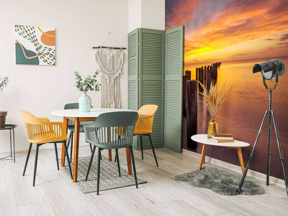 Breakwaters at sunrise