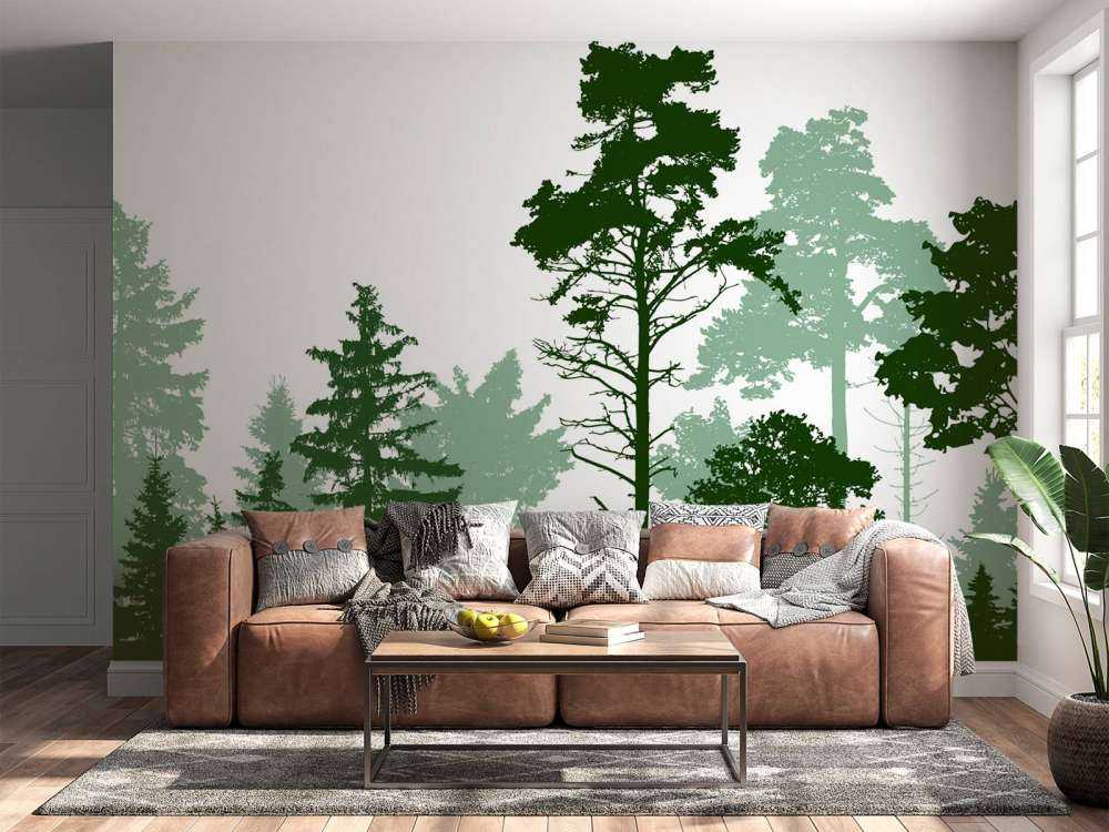 Green coniferous forest