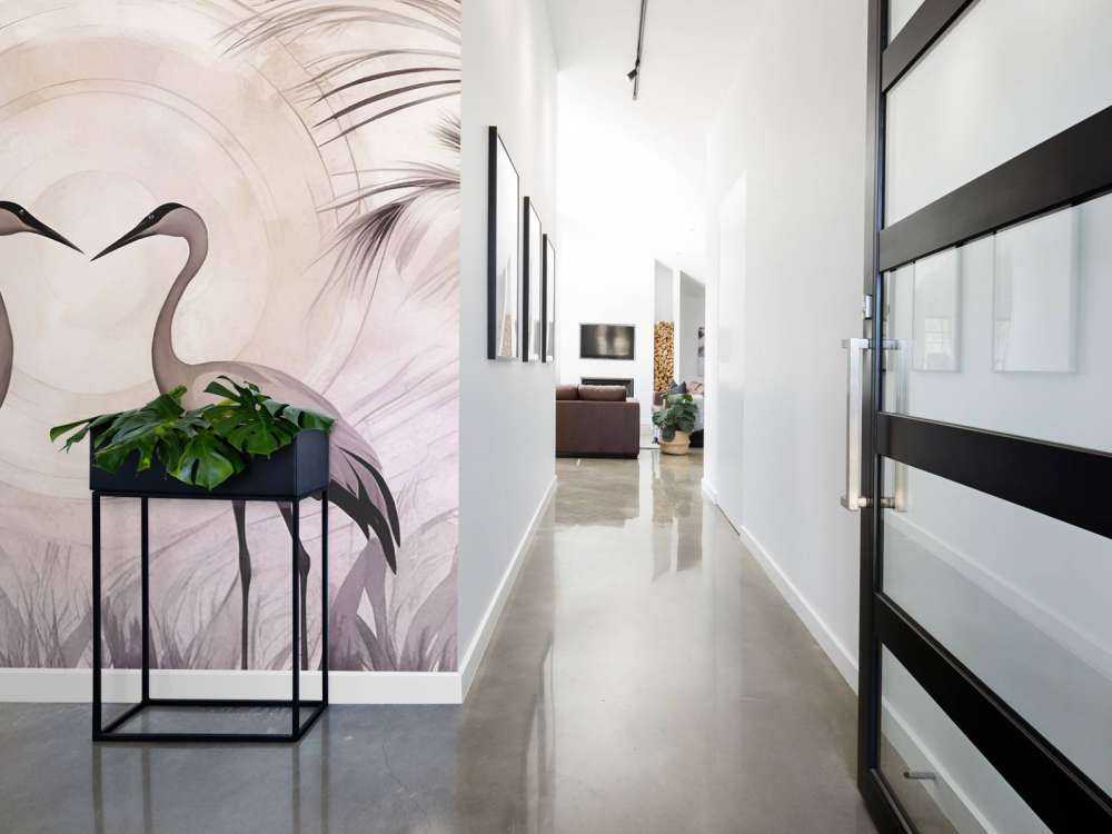 Cranes at Sunset Grey