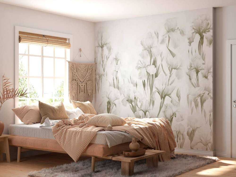 Irises dance in seamless light sepia.