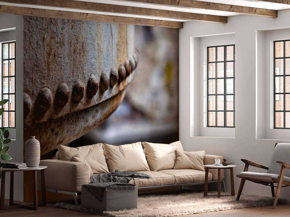 Detail of a rusted steam boiler