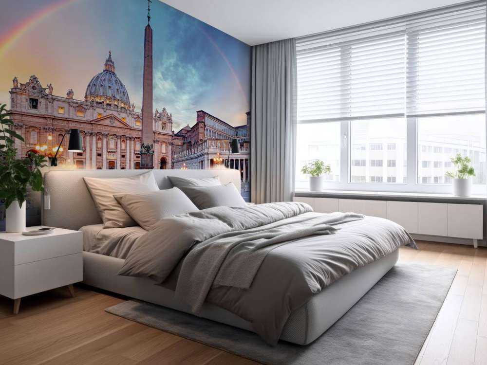 St Peter's Square with rainbow