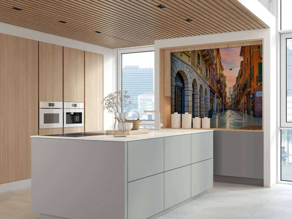 Shopping street at sunrise