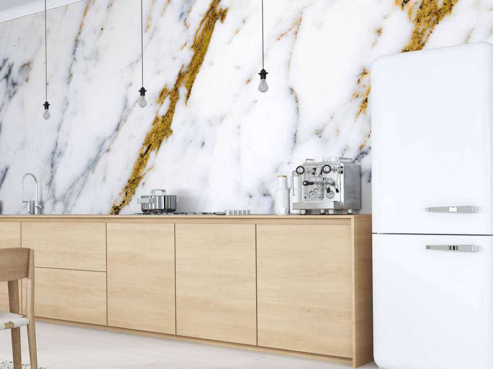 White marble with golden veins