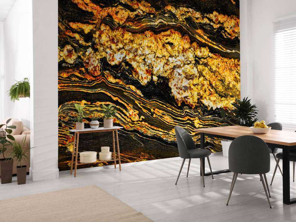 Black gold coloured marble