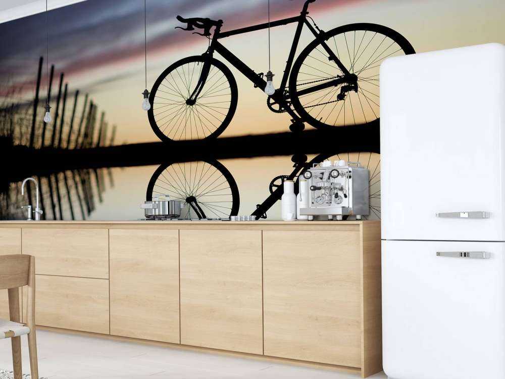 Racing bike at sunset