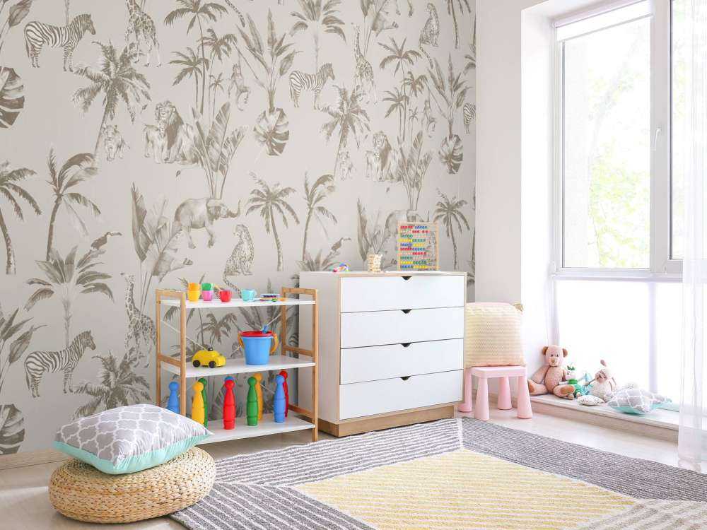 Animal jungle pattern taupe