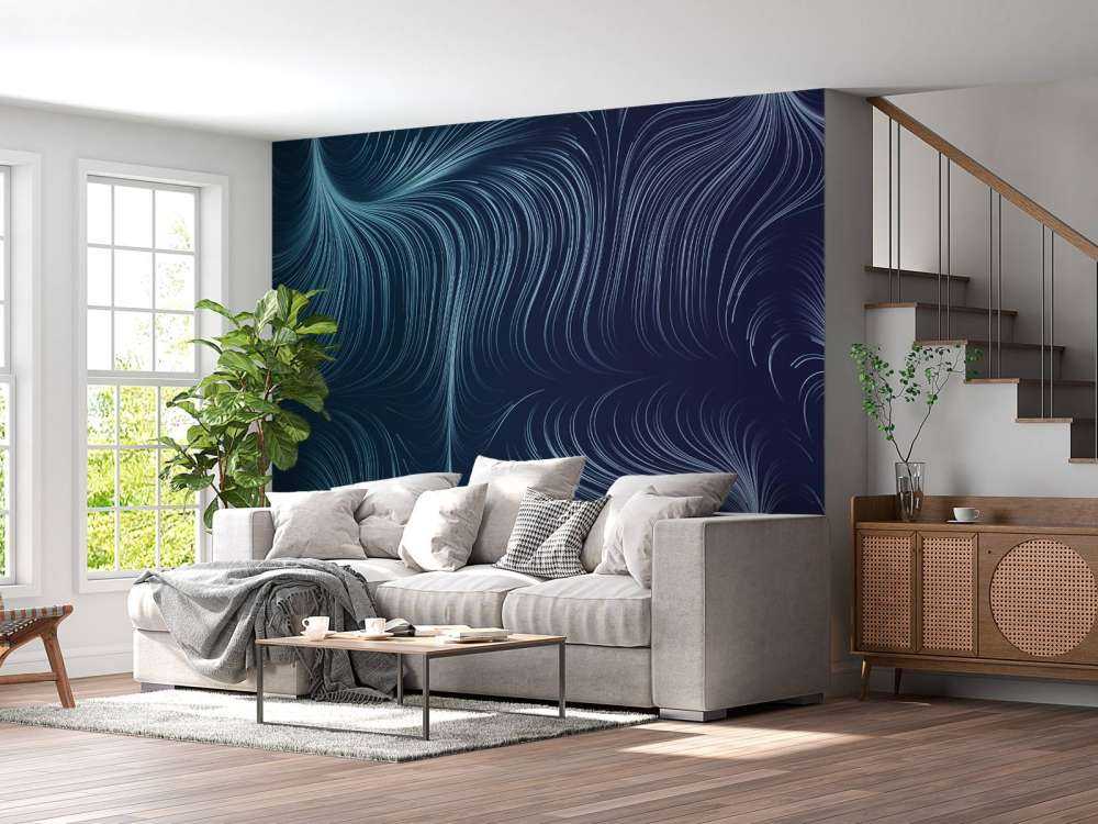 Blue illuminated lines