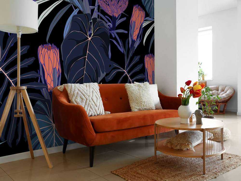 Pattern with tropical plants