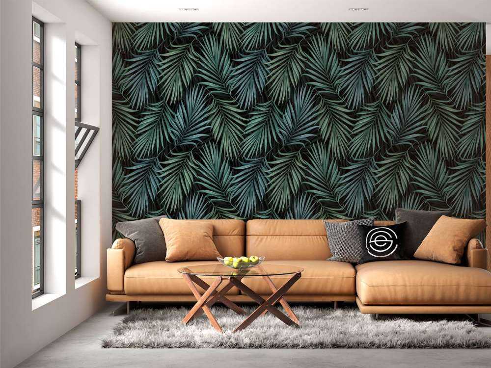 Tropical pattern green leaves