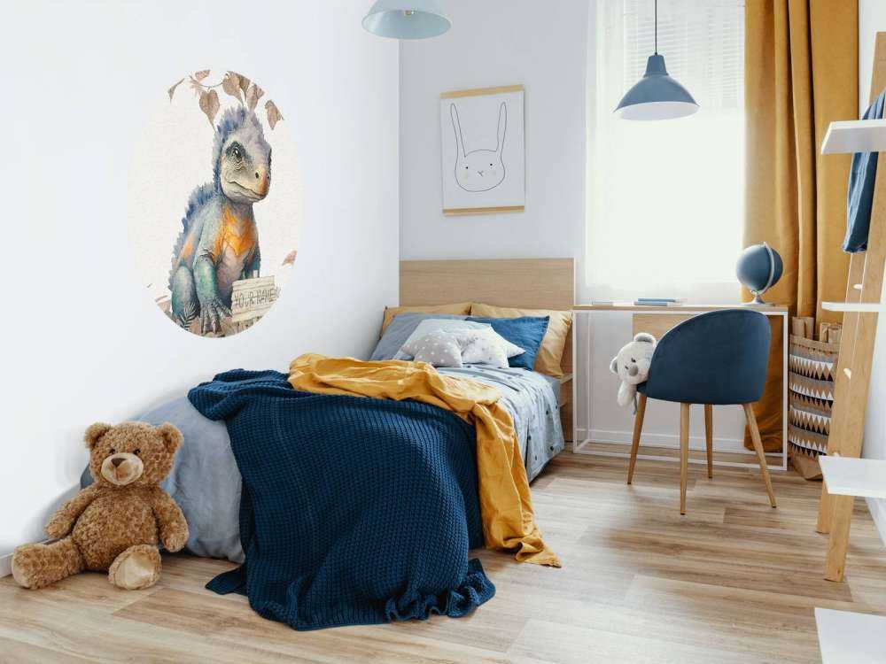 Baby ankylosaurus in the taupe jungle