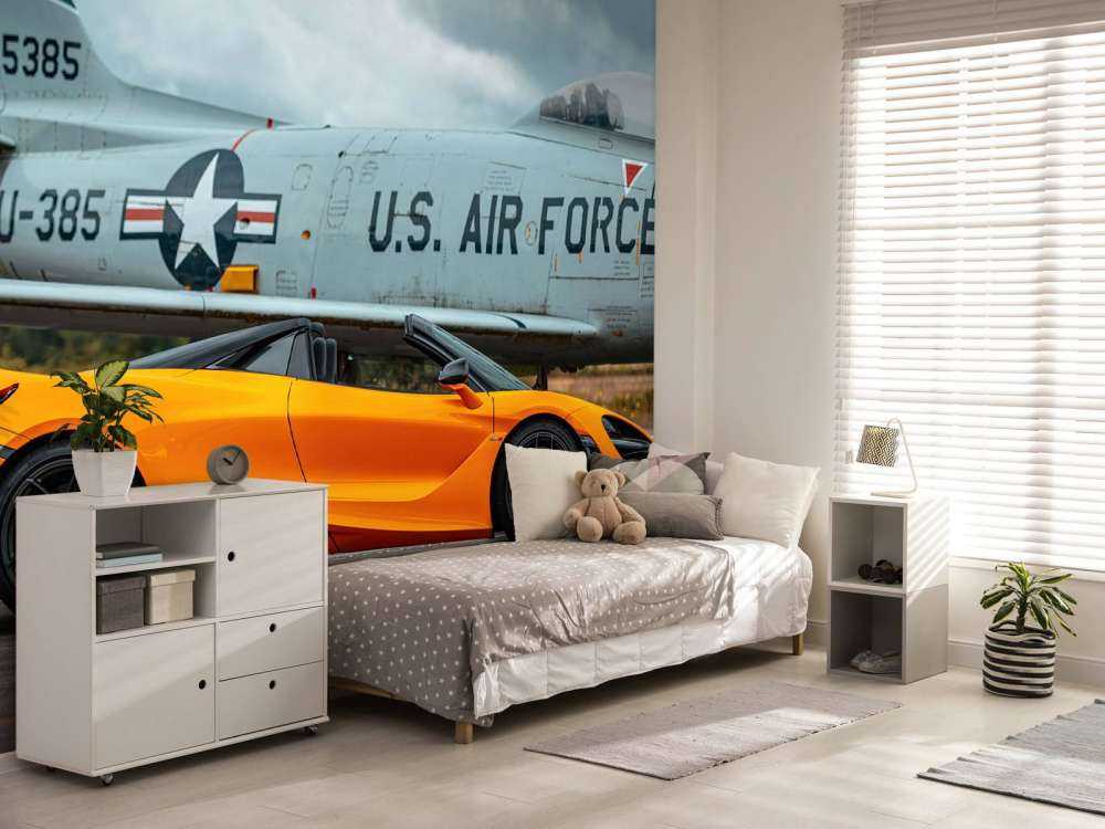 Supercar and fighter jet