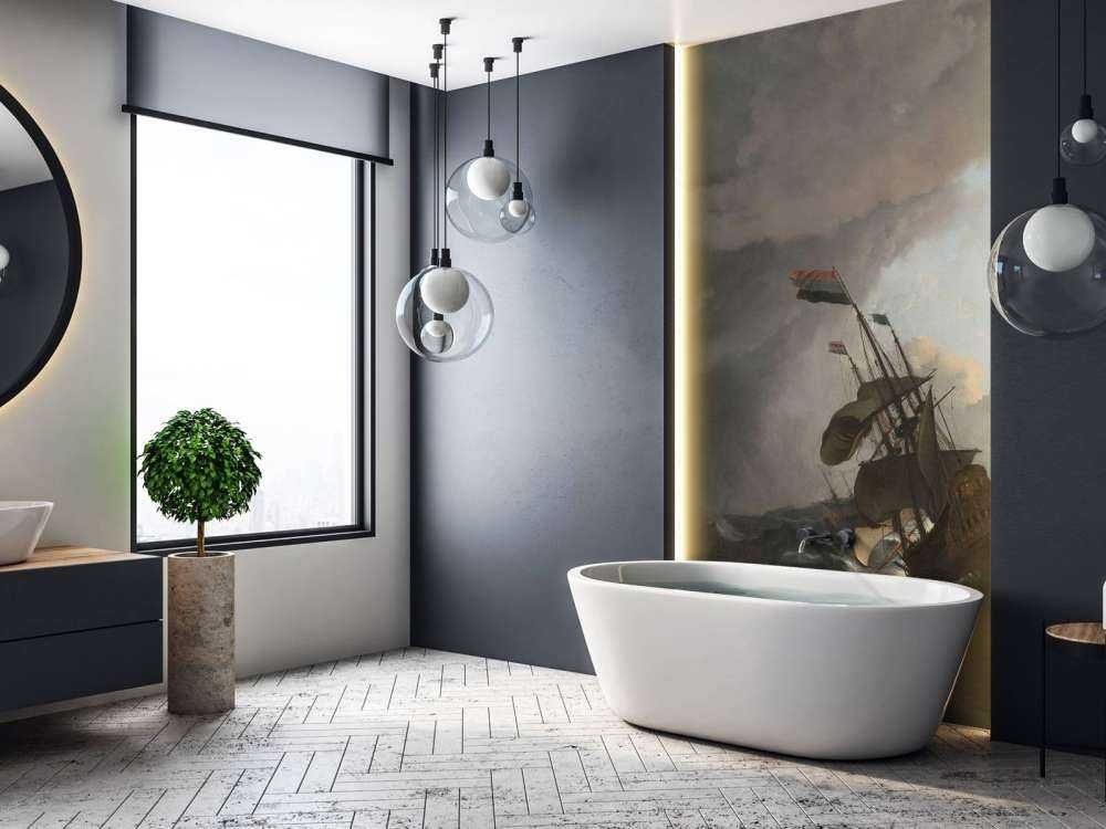 Warships during a storm