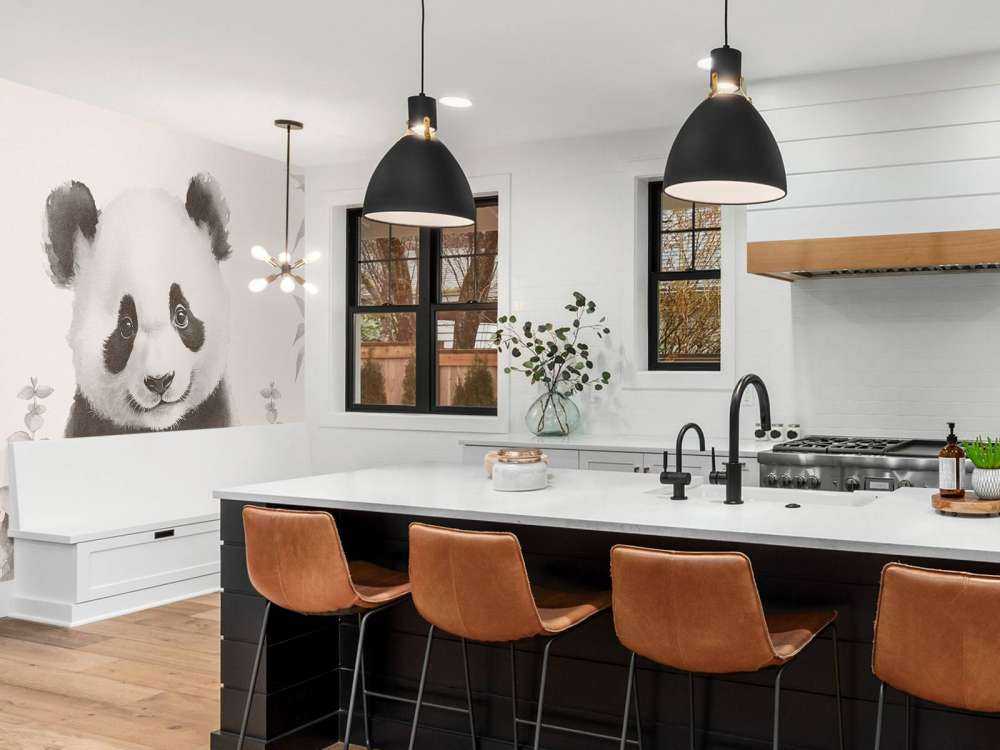 Baby panda in the jungle beige