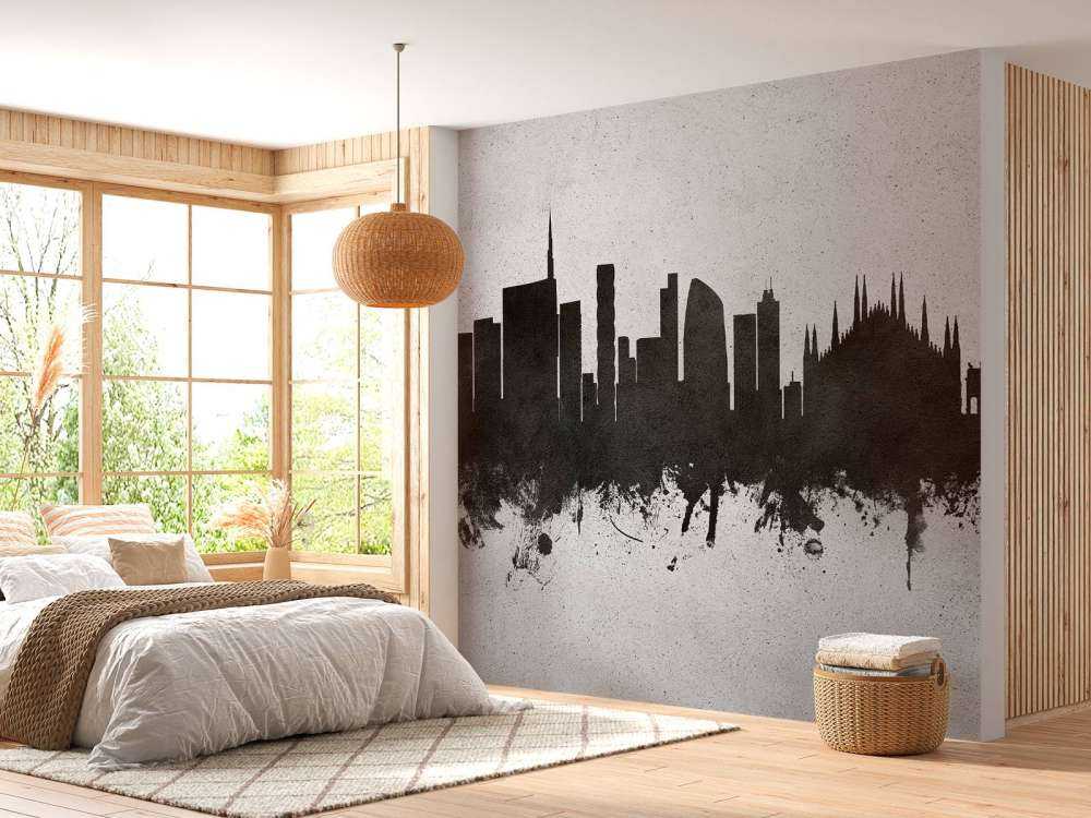 Watercolor skyline, Milan